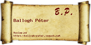 Ballogh Péter névjegykártya